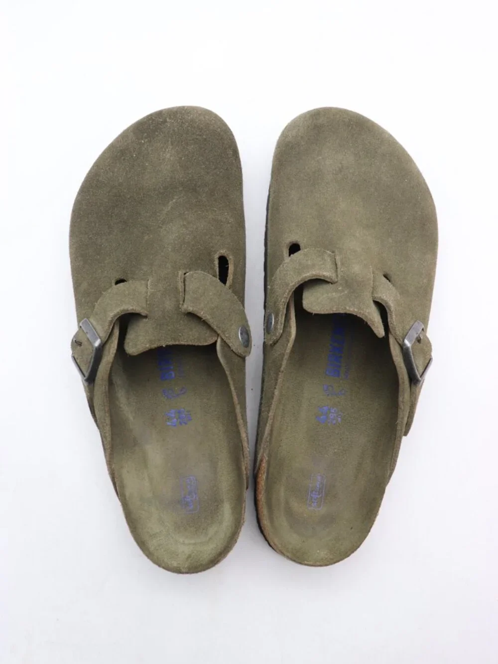 Birkenstock Boston Soft Footbed Men's EU 44 US 11 Olive Green Suede Shoes Clogs